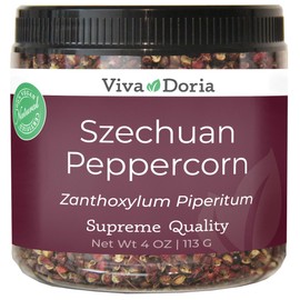 Viva Doria Red Szechuan Peppercorn, Whole Sichuan Pepper, Supreme Quality, Steam Sterilized, 4 oz (113 Gram)