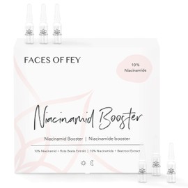 Dermaroller Ampoules - 10% Niacinamide + Beetroot Extract - 30 Premium Glass Ampoules FACES OF FEY (30 Pieces Niacinamide Booster Ampoules)
