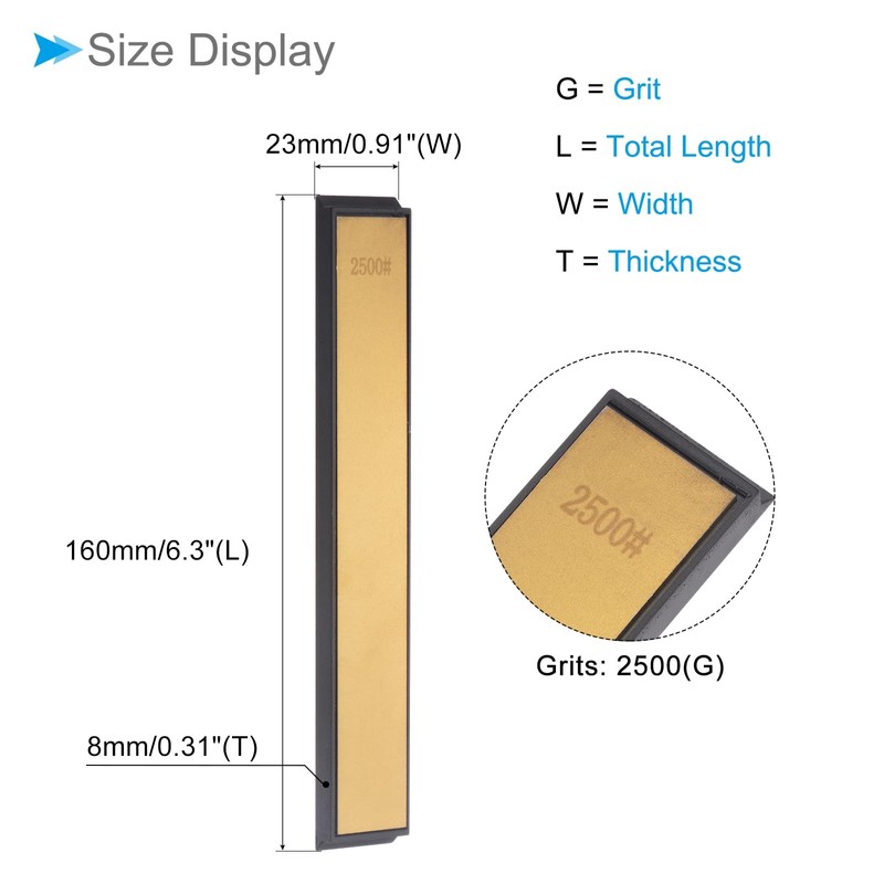CoCud Diamond Whetstone 2500 Grit 6" x 0.8" Total Size