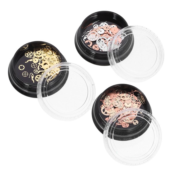 Operitacx Steampunk Silver Cogs Metal Gear Box Fillers Craft Accessories