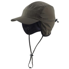 Decentron Waterproof Mens Winter Hats with Brim Fleece Earflaps Hat Warm Baseball Cap Army Green