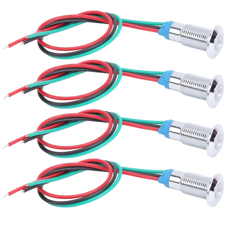 4 Sets PreWired Round LEDs Waterproof 2Color Signal Light Common