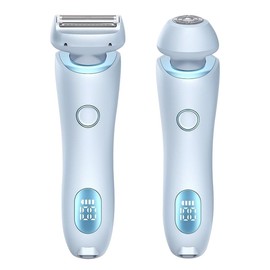 2025 New Electric Shaver for Women, Rechargeable Wet & Dry Waterproof Shaver with 2 Detachable Heads, Painless Hair Removal Razor for Bikini, Legs, Underarms, Body (Blue)