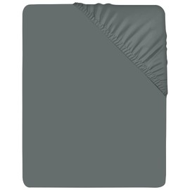 West Midlands Homeware King Fitted Sheet Soft Brushed Microfibre Fabric Bed Sheets Extra Deep Pocket Shrinkage & Fade Resistant Deep Fitted Sheets Breathable Washable, Charcoal