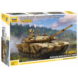 Zvezda 530005065 American, Army 1:72 T-90MS Russian Main Battle Tank, Model Kit, Plastic Kit, Assembly Kit, Detailed Replica, Red