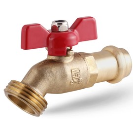 Midline Valve 12CECUS-OM Quarter Turn Boiler Drain Valve; 1/2'' Press Inlet x 3/4'' MHT Outlet; Lead-Free Forged Brass