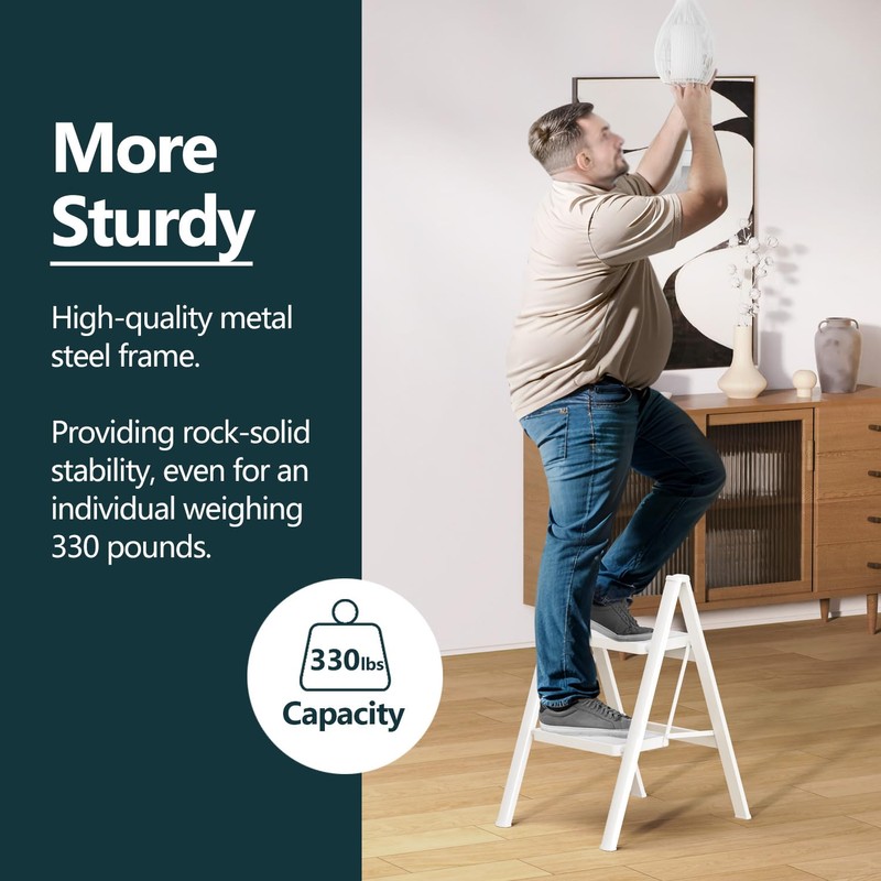 WOA WOA Step Ladder for Home, Foldable Step Stool for