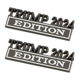 2 Pack Trump 2024 Edition Emblem 3D Fender Badge Metal Decal Car Truck Replacement for Universal Vehicle, Car, Truck, SUV - Save American Heavy Duty Black White