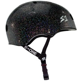 S1 Lifer Helmet for Skateboarding, BMX, and Roller Skating - EPS Fusion Foam, CPSC & ASTM Certified - Black Gloss Glitter Small (53.3 cm)