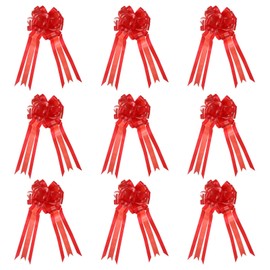 PATIKIL 8" Gift Wrapping Pull Bow, 20 Pack Large Pull Bows Flower Ribbon Bows for Christmas Valentine's Day Wedding Decorations, Red