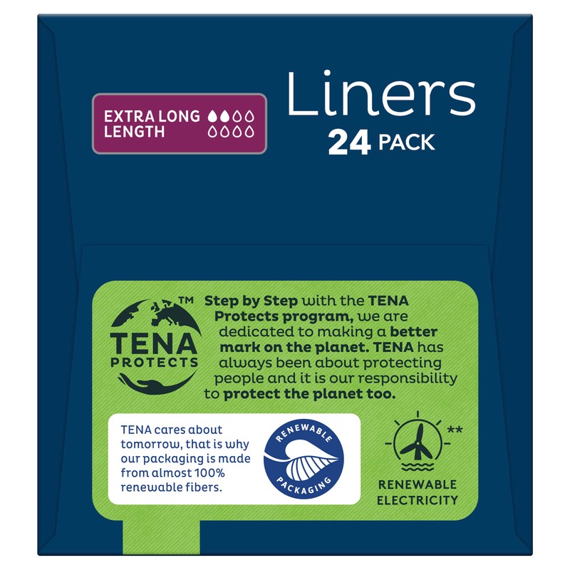 TENA Extra Long Length Liner, Light Incontinence - Pack of