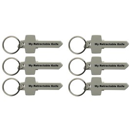 Cutzit Retractable Mini Box Cutter Utility Razor Blade -Stores Easily on a Keychain with ring provided (Pack of 6)