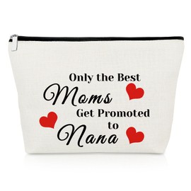 Promoted to Nana Makeup Bag Nana to Be Gifts Mum to Grandma Cosmetic Bag Nana Birthday Gifts First Time Grandma Gifts Grandma to Be Gift Christmas Mothers Day Gift for New Grandma Travel Pouch