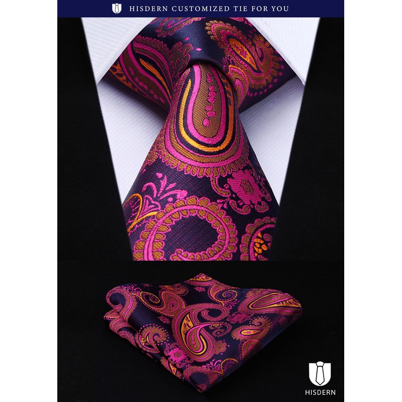 HISDERN TA5-01S Business Necktie, Square Set, 5 Pieces, Stylish, Gift