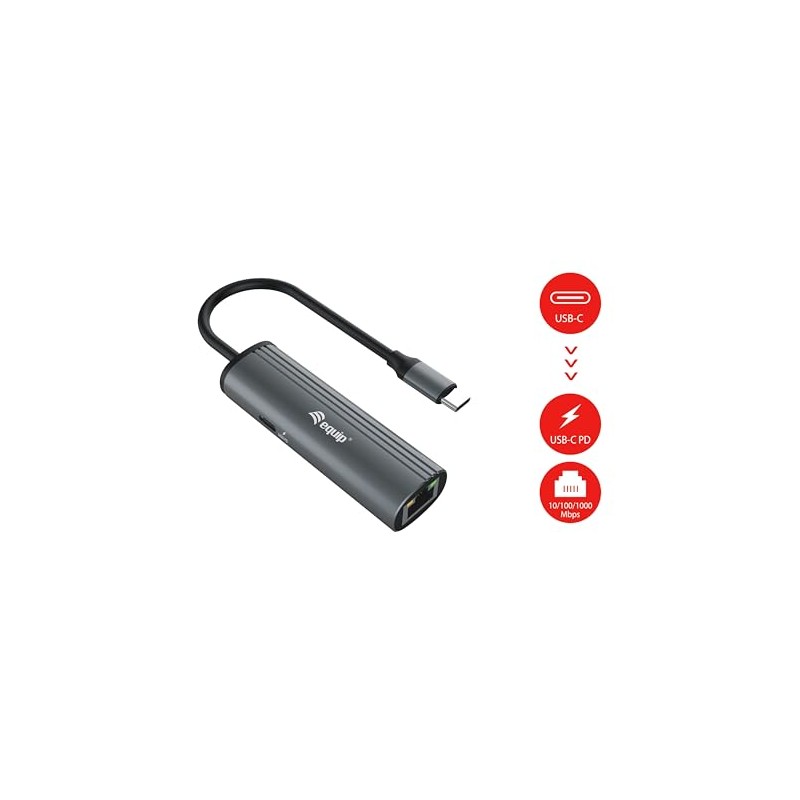 Equip 133486 USB-C to RJ45 Gigabit Network + PD Adapter