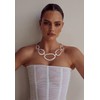CLASSYZINT Sliver Chunky Necklace Statement Thick Necklace Link Chain Necklace