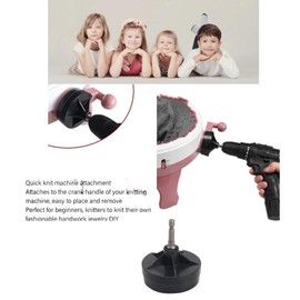 Quick Knit Circular Knitting Machine Adapter with Hex Bit, ABS Iron Lightweight Portable Crochet Machine Adapter for 48 40 22 Needle Knitting Machine (Black)