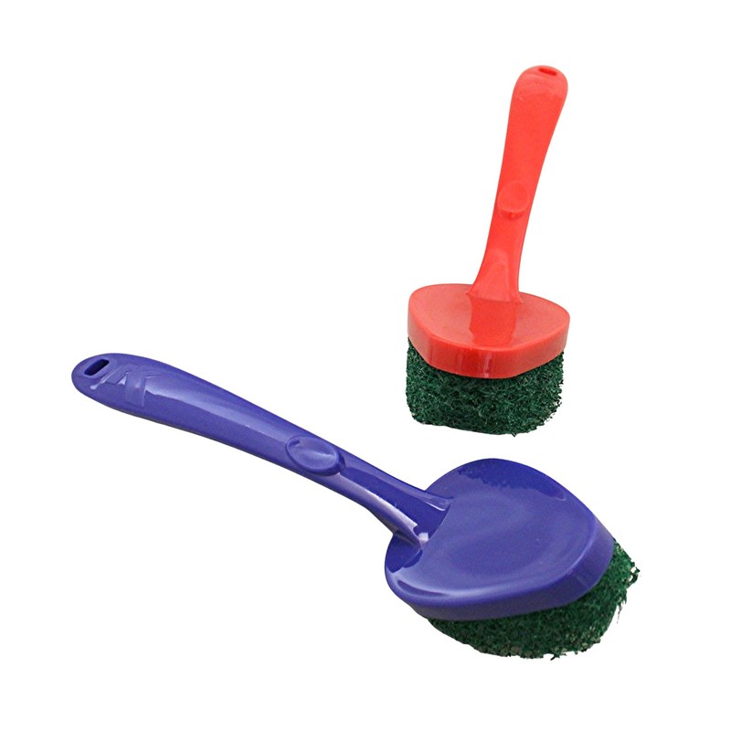 2-Pack Scouring Pad with Handle – Non-Scratch Scrubber for Kitchen,