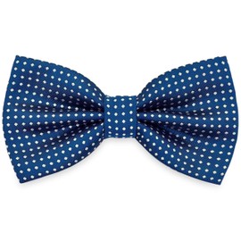 SYAYA Men Silk Formal Tuxedo Bow Tie, Teen Boy Pre-Tied Classic Tux Bowtie with Polka Dots For Easter Large Necktie BT1, Royal Blue With White Dot, One Size