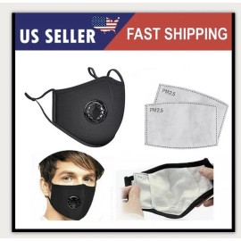 -PCK Of 10 Masks/ $20- Air Purifying Face Mask Carbon Filter Vented, Washable
