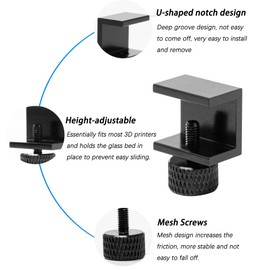 Keboyoe Pack of 12 3D Printer Clip Clamp Printing Bed Clips 3D Printer Glass Bed Clips Adjustable Printing Bed Clips 3D Printer Hot Bed Glass Platform Holder 3D Printer Accessories