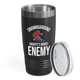 Snowboarding Black Edition Viking Tumbler 20oz - Snowboarding Gravity's worst - Ski Snowboard Goggles Snowboarder Skiing Snowboarding Gift Skiers Hiking Mountain Snowboarding