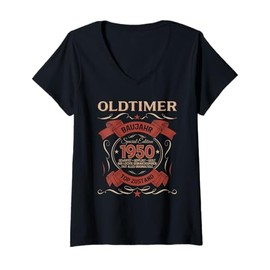 Womens 75th Birthday Man Gift 1950 not Old Classic 1950 75 Vintage V-Neck T-Shirt