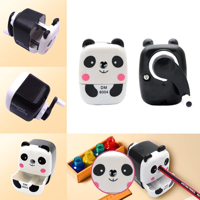 Pencil Sharpener Cute Metal Desk Sharpener with Handle Cartoon Animal