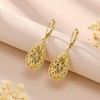 Teardrop Gold Filigree Leverback Dangle Earrings for Women Trendy Gifts