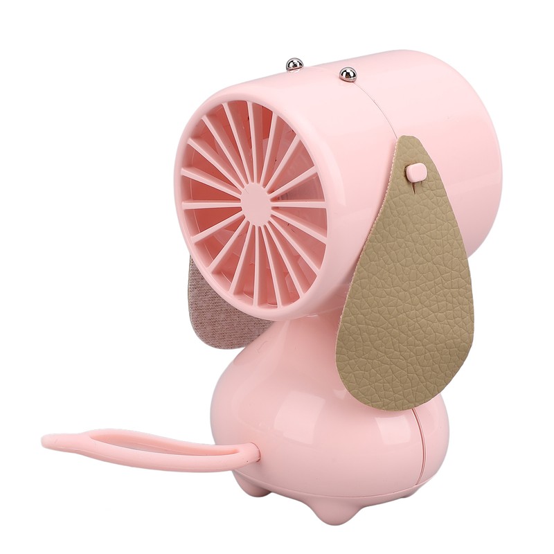 Handheld Fan Cute Cartoon Dog Shaped 3 Speeds Rechargeable Portable