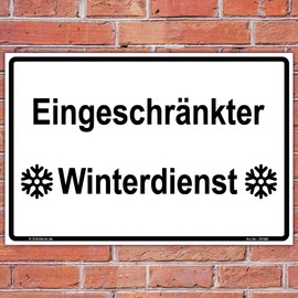 Sign Restricted Winter Service Notice Sign 300 x 200 mm Landscape Format Sturdy Aluminium Composite Panel 3 mm Thick