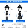 DARIISI 2 Pack Solar Post Lights with Pier Mount Base,