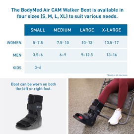 BodyMed Air CAM Walking Boot, Medium - Adjustable and Shock-Absorbing Support for Foot and Ankle Recovery