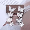 TseenYi Boho Butterfly Dangle Drop Earrings Silver Butterfly Tassel Earrings