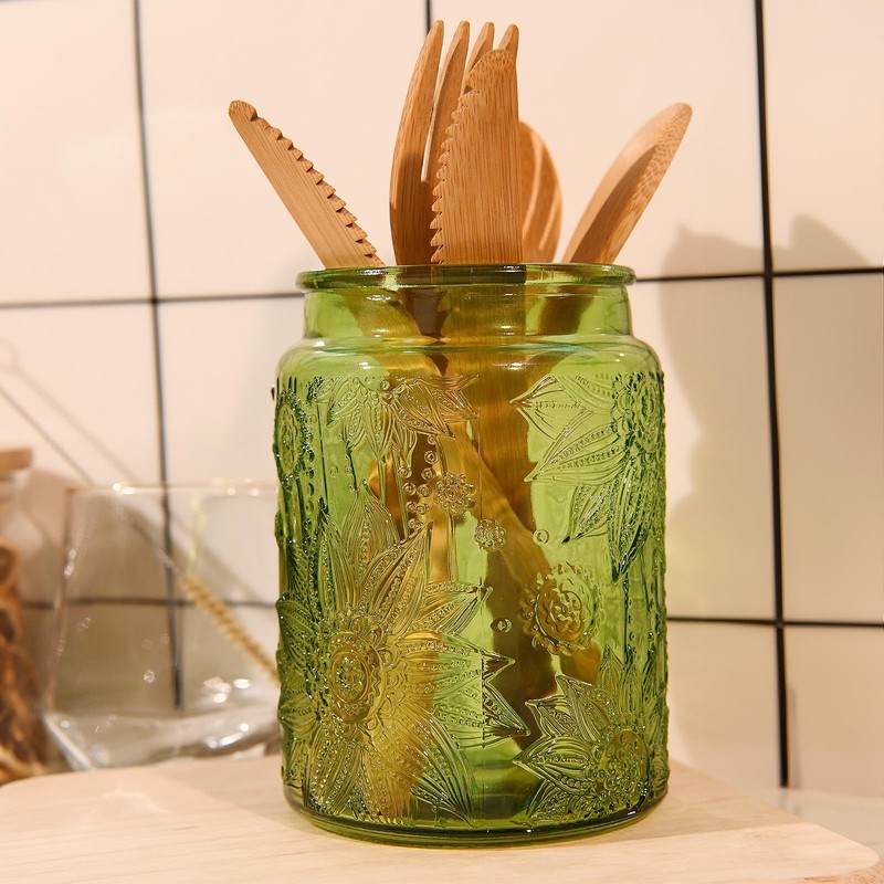 Custde Glass Storage Jars With Airtight Lid, 23.7oz Canister For