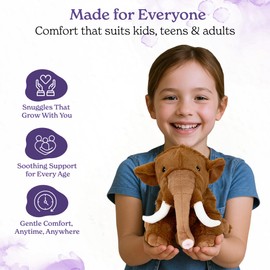 Warmies Plush Woolly Mammoth Microwavable Large, Weighted Heatable Plush Toy for Children and Adults, with French Lavender Scent