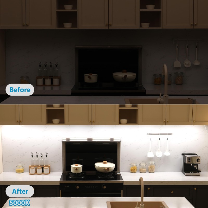 Litever Under Cabinet Lights Plug in, 6 pcs 12 Inches
