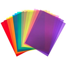 16Pcs A4 Coloured Overlays Dyslexia, Coloured Transparency Sheets, PVC Reading Guided Overlays, Light Filter Visual Overlays, Transparent Dyslexia Reading Color Film Sheets for Screen Photo Book Film