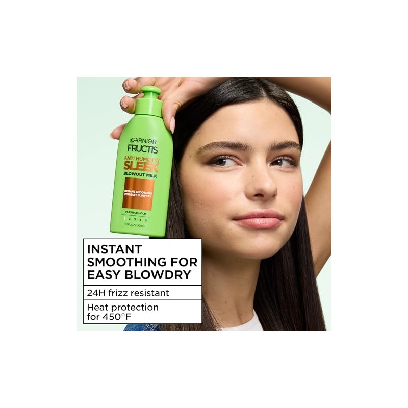 Garnier Hair Care Fructis Style Anti-Humidity Smoothing Milk, 3 Count