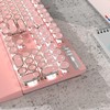 Typewriter Mechanical Gaming Keyboard and Mouse Combo, Retro Punk Round