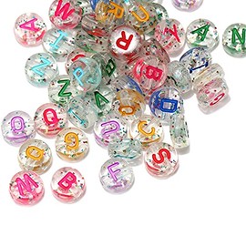300pcs Clear Acrylic Alphabet Letter Beads 10mm Flat Round Disc Coin A-Z Colourful Letter Pattern Loose Spacer Beads Charms for DIY Necklace Bracelet Jewelry Making