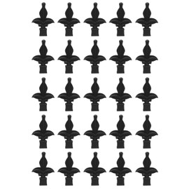 3/4" Fence Finials Fleur De Lis High-Impact Polypropylene Black Finial Fence Topper (100)