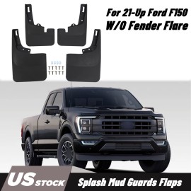 autoparts_offroad Molded Mud Flaps Set For Ford F-150 2021-2025 Front Rear Splash Guards