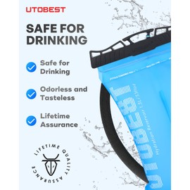 UTOBEST Hydration Bladder 1.5 L 2L 3L,TPU Water Bladder,Water Bladder for Hiking Backpack,BPA Free,Wide Opening,Leak-Proof,Water Reservoir for Hiking Cycling Camping Running
