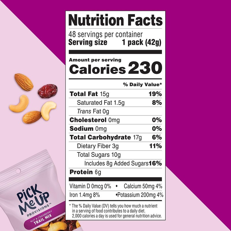 Pick Me Up Provisions Nut & Cranberry Trail Mix, 48
