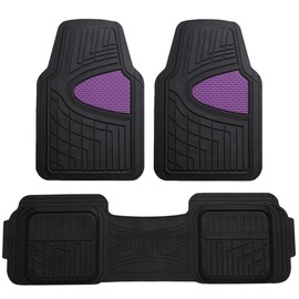 FH Group Car Floor Mats - Heavy-Duty Rubber Floor Mats for Cars, Universal Fit Full Set, Trimmable Automotive Floor Mats, Climaproof Floor Mats for Most Sedan, SUV, Truck Floor Mats Purple