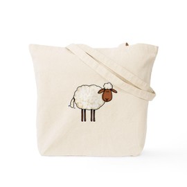 CafePress White Sheep Tote Bag Reusable Natural Beige Canvas Shopping Bag