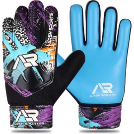 Arsh Sports Goalkeeper Gloves for Kids,Youth and Adult Football Soccer Goalie Gloves with 4-mm Latex Double Wrist Protection (Blue, Size 2 Suitable for 4 to 5 Year Old)