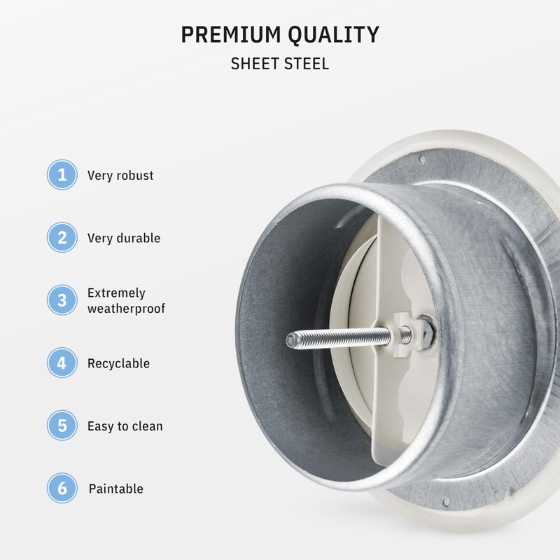 calimaero® TVSA Round Ceiling Vent Cover 100mm, Adjustable Air Valve