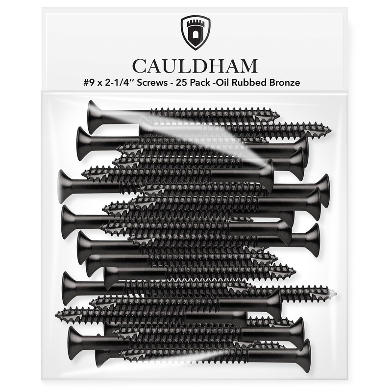 Cauldham Oil Rubbed Bronze Wood Screws #9 x 2-1/4 Inch